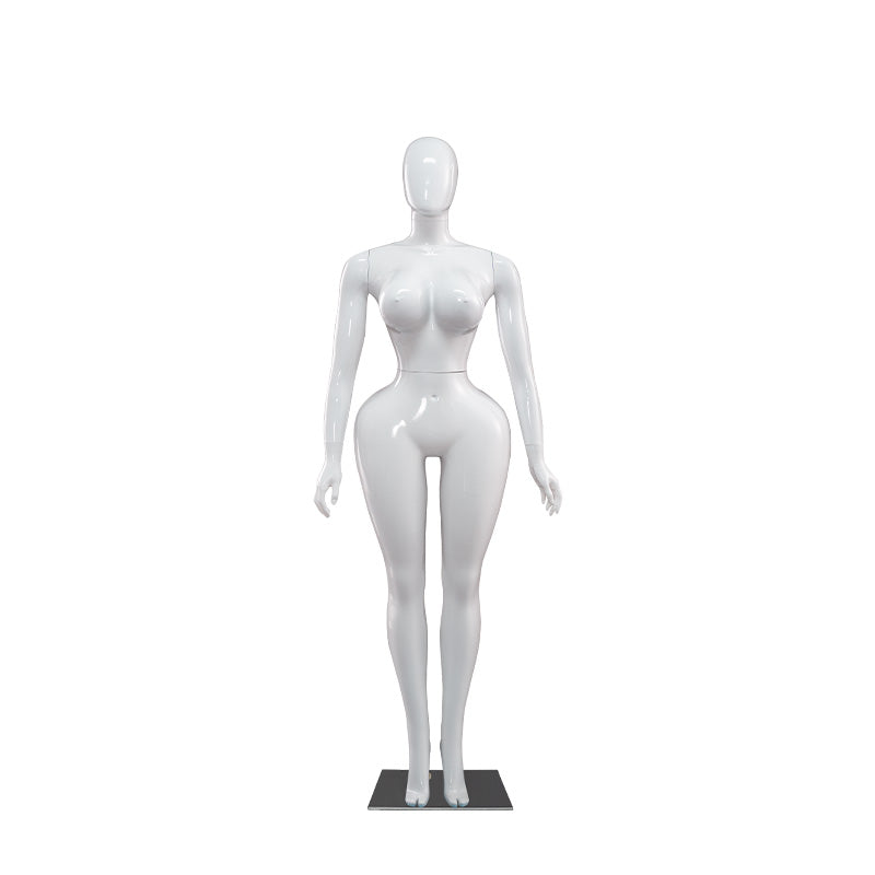 Plus-Size Female Mannequin with Slender Waist and Curvy Figure for Shop Window Display