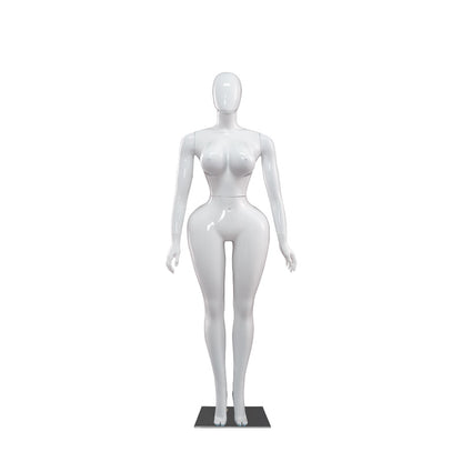 Plus-Size Female Mannequin with Slender Waist and Curvy Figure for Shop Window Display