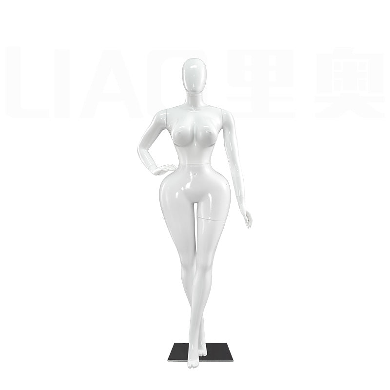 Plus-Size Female Mannequin with Slender Waist and Curvy Figure for Shop Window Display