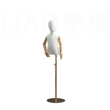 Unisex Kids Halfbody Mannequin Dummy Fashionable Fabric Clothes Child Torso Upper Body Mannequin Display Child Dress Form
