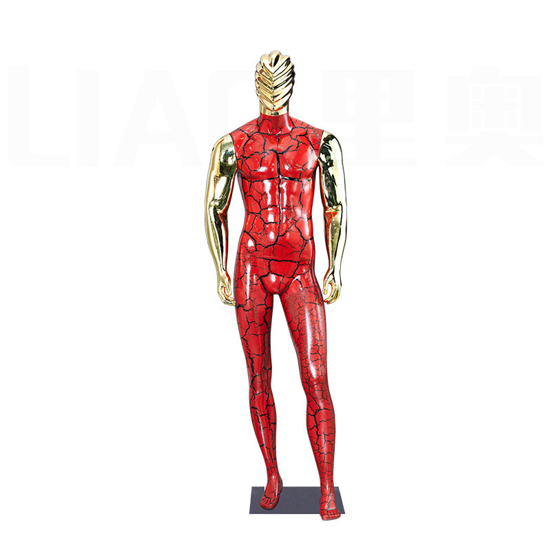 Fashion Clothing Men Dummy Clothes Display Muscle Electroplating Gold Male Mannequins 2025 New Fashion Boutique Display