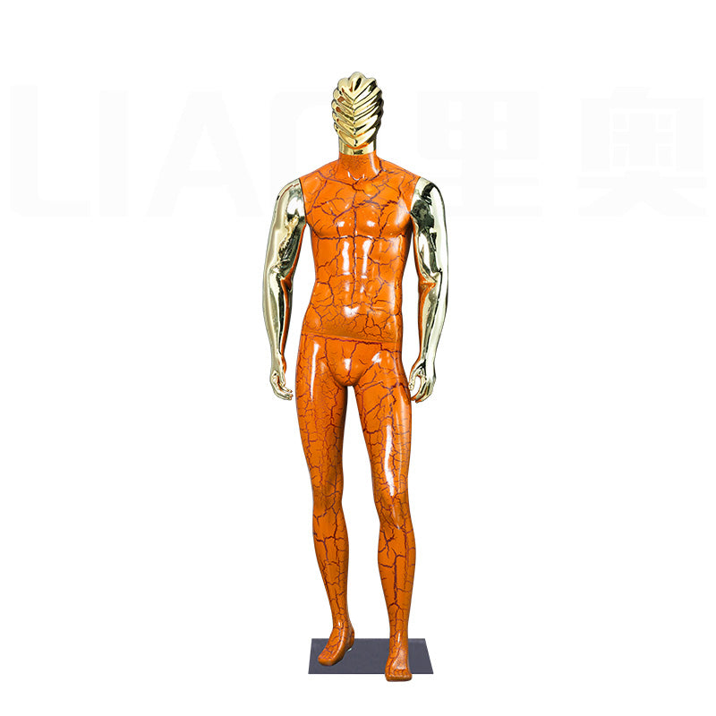Fashion Clothing Men Dummy Clothes Display Muscle Electroplating Gold Male Mannequins 2025 New Fashion Boutique Display