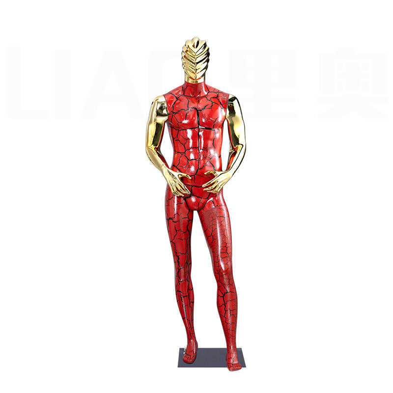 Fashion Clothing Men Dummy Clothes Display Muscle Electroplating Gold Male Mannequins 2025 New Fashion Boutique Display