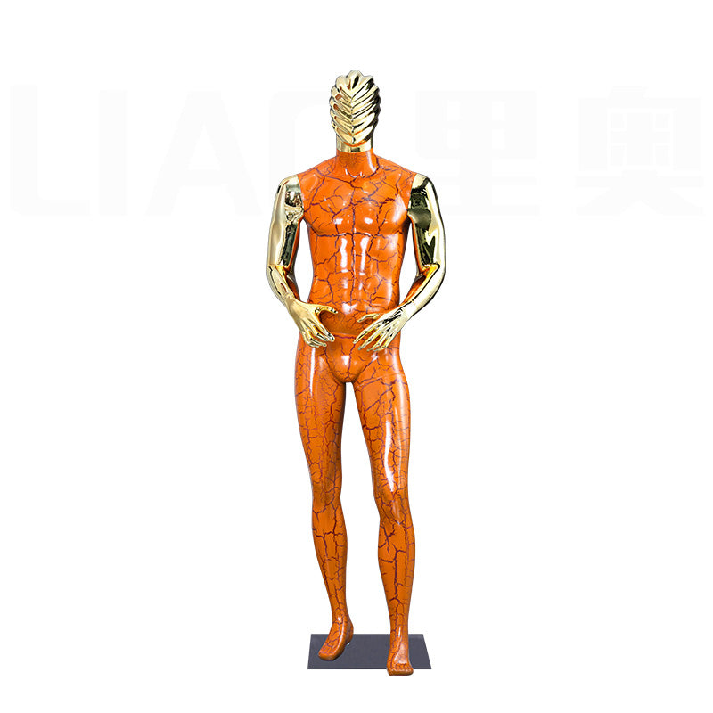 Fashion Clothing Men Dummy Clothes Display Muscle Electroplating Gold Male Mannequins 2025 New Fashion Boutique Display
