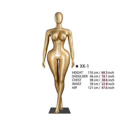 Plus-Size Female Mannequin with Slender Waist and Curvy Figure for Shop Window Display