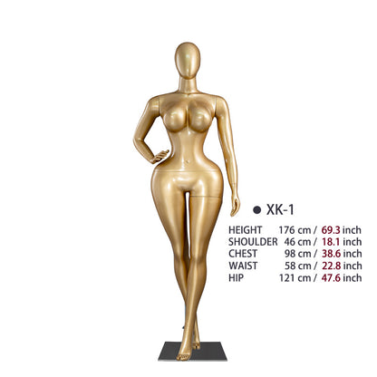 Plus-Size Female Mannequin with Slender Waist and Curvy Figure for Shop Window Display