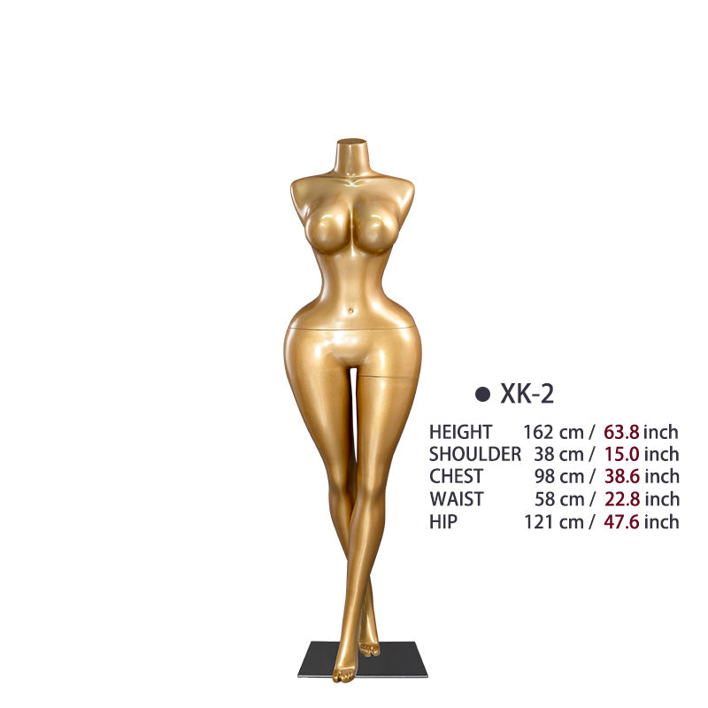 Plus-Size Female Mannequin with Slender Waist and Curvy Figure for Shop Window Display