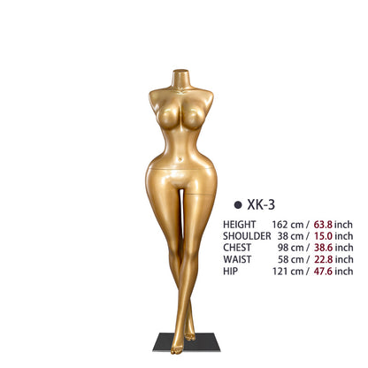 Plus-Size Female Mannequin with Slender Waist and Curvy Figure for Shop Window Display