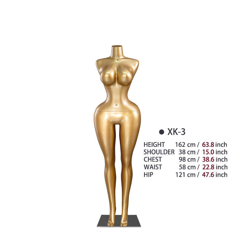 Plus-Size Female Mannequin with Slender Waist and Curvy Figure for Shop Window Display