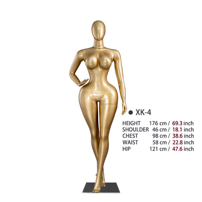 Plus-Size Female Mannequin with Slender Waist and Curvy Figure for Shop Window Display