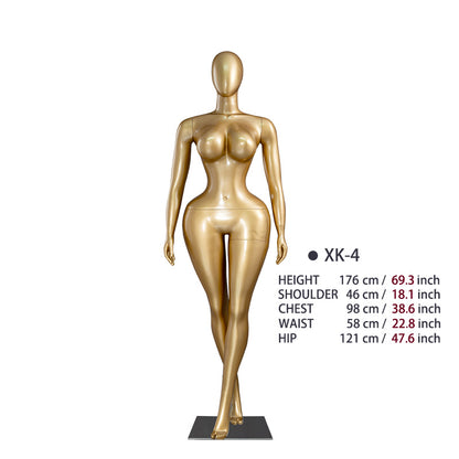 Plus-Size Female Mannequin with Slender Waist and Curvy Figure for Shop Window Display