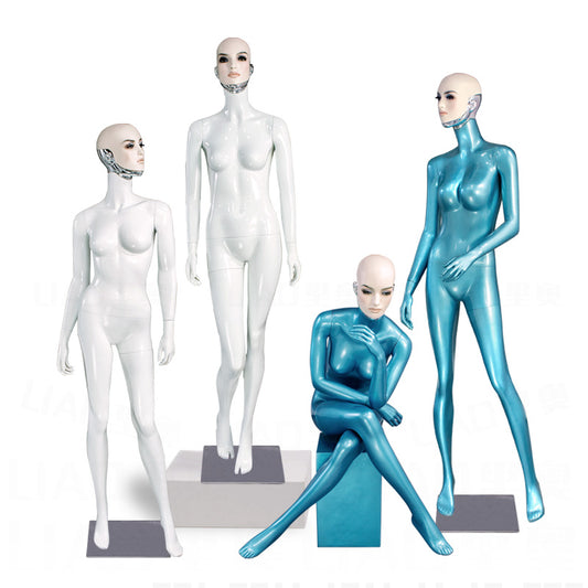 Senior Make-up Face Female Dummy, European Clothing Mannequins Display Window for Luxury Brand Direct Store