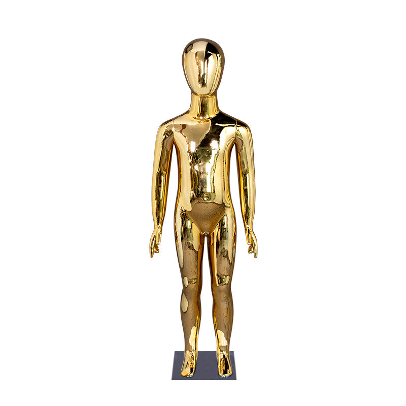 Chrome Kids Mannequins Gold and Sliver Smooth Whole Body Child Dummy for Different Age