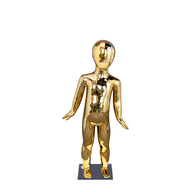Chrome Kids Mannequins Gold and Sliver Smooth Whole Body Child Dummy for Different Age