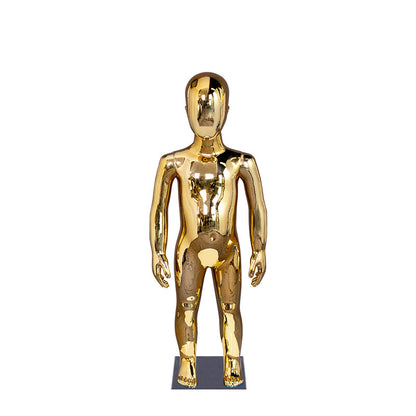 Chrome Kids Mannequins Gold and Sliver Smooth Whole Body Child Dummy for Different Age