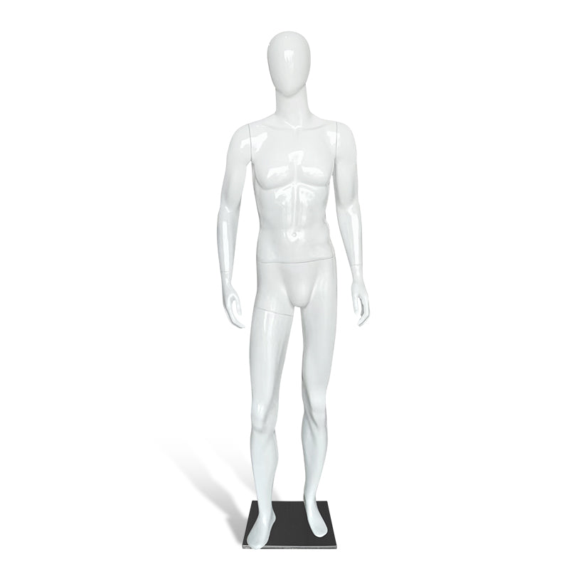 Egg Head Male Dress Form Mannequin Lifelike Men Dummy for Display Garments