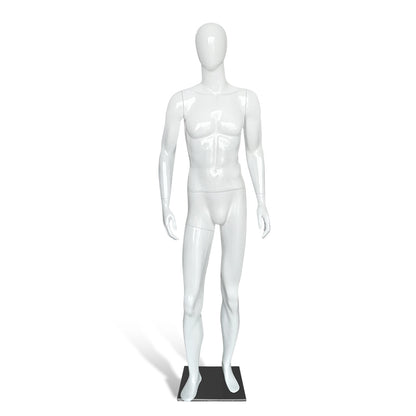 Egg Head Male Dress Form Mannequin Lifelike Men Dummy for Display Garments
