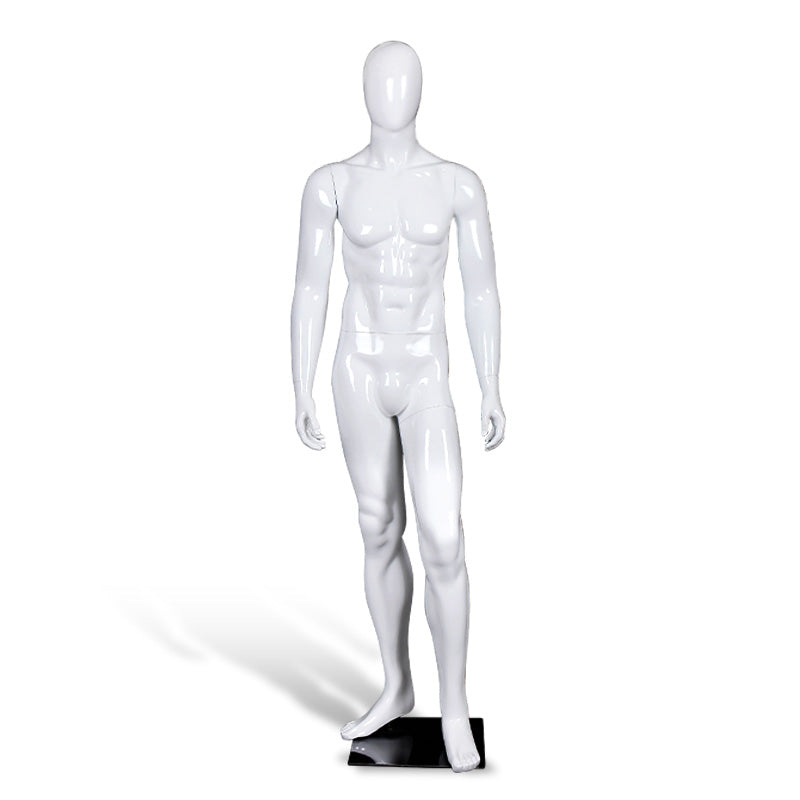 Egg Head Male Dress Form Mannequin Lifelike Men Dummy for Display Garments