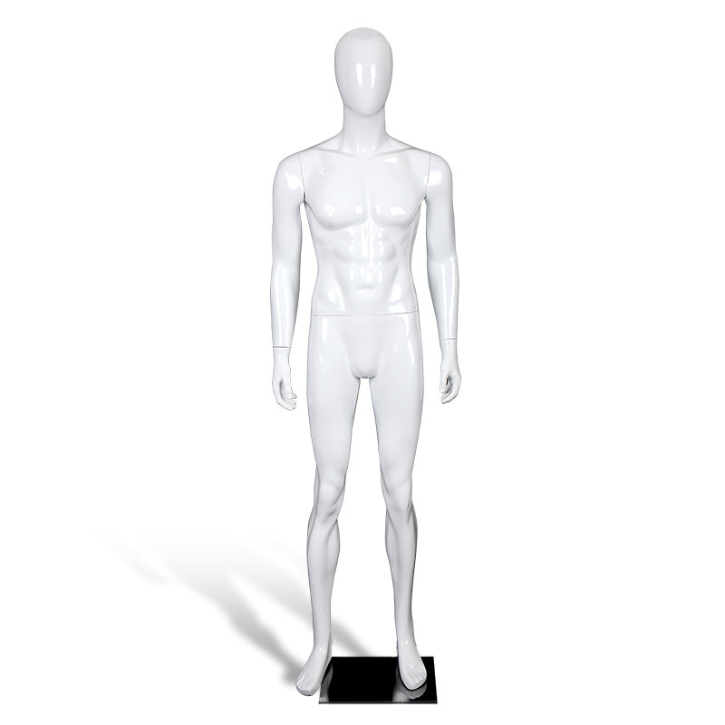 Egg Head Male Dress Form Mannequin Lifelike Men Dummy for Display Garments
