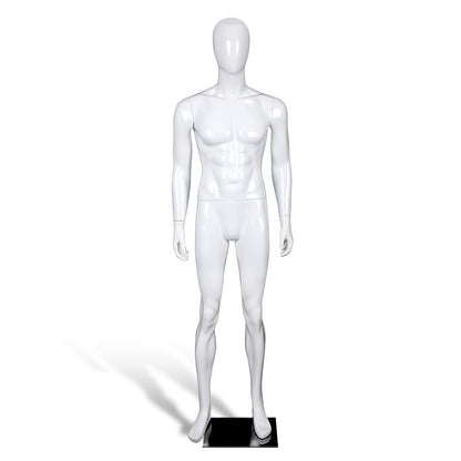 Egg Head Male Dress Form Mannequin Lifelike Men Dummy for Display Garments