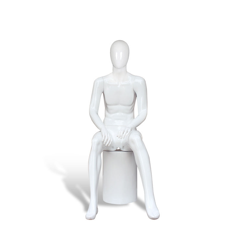 Egg Head Male Dress Form Mannequin Lifelike Men Dummy for Display Garments