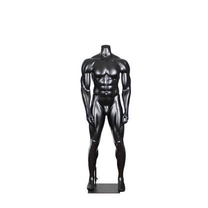 Matte Black Plus Size Muscle Athletic Manikin Full Body Sports Male Mannequin Dummy