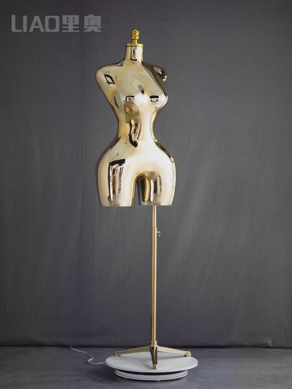 Plating Gold Lady Dress Form mannequin body stand female Chrome silver upper-body Big buttock ass curve Manikin