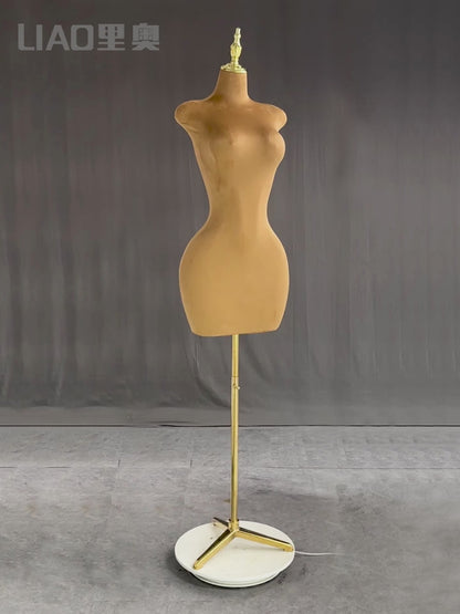 Plus size Velvet half body mannequin female Torso Big breasts big butts Upper Body Dress Form women clothes store