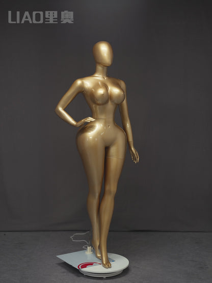 Plus-Size Female Mannequin with Slender Waist and Curvy Figure for Shop Window Display