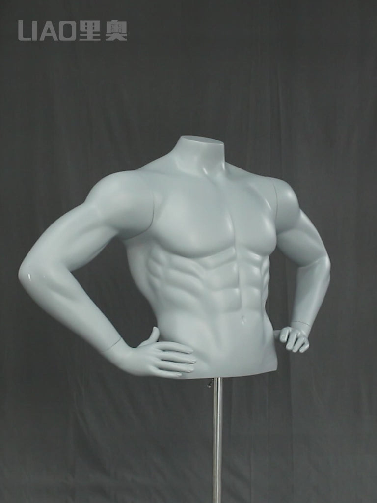 Plus Size Sports Buste Mannequin Used Underwear Clothes Dummy Half-body Men Women Black Torso Headless