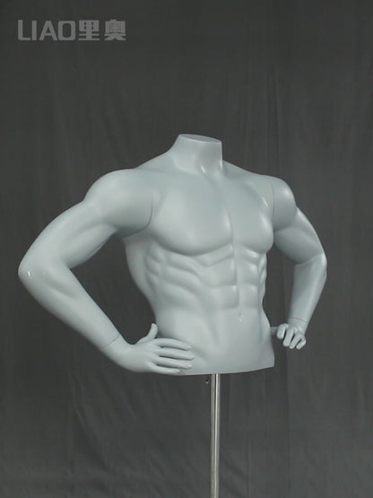 Plus Size Sports Buste Mannequin Used Underwear Clothes Dummy Half-body Men Women Black Torso Headless