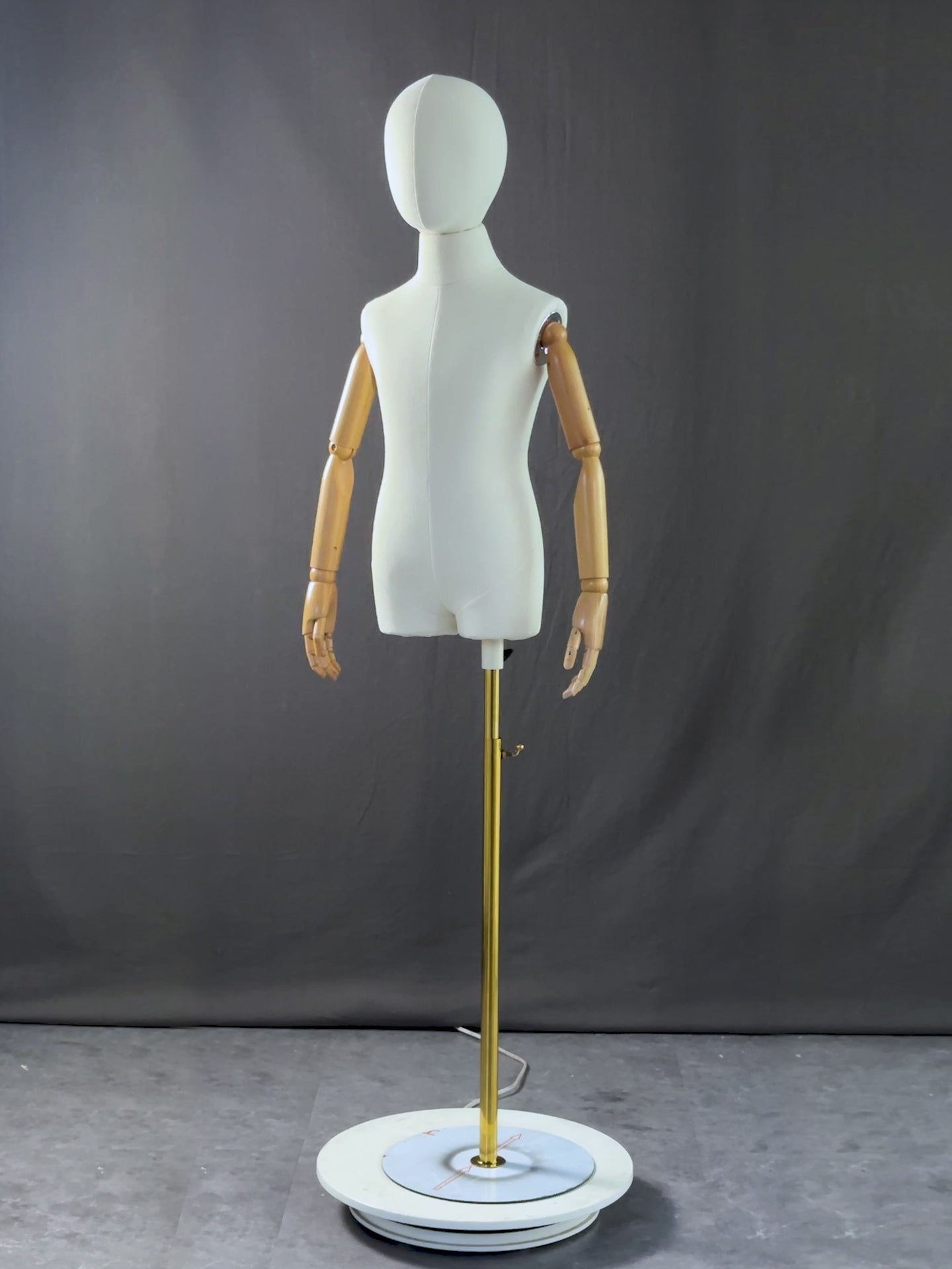 Unisex Kids Halfbody Mannequin Dummy Fashionable Fabric Clothes Child Torso Upper Body Mannequin Display Child Dress Form