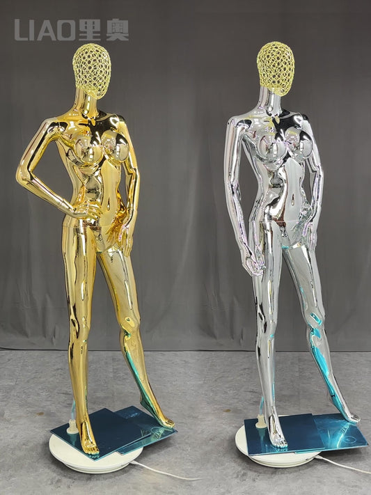 Women Full Body PlasticChrome Female Mannequins Original Factory With Wholesale Price With Metal Head