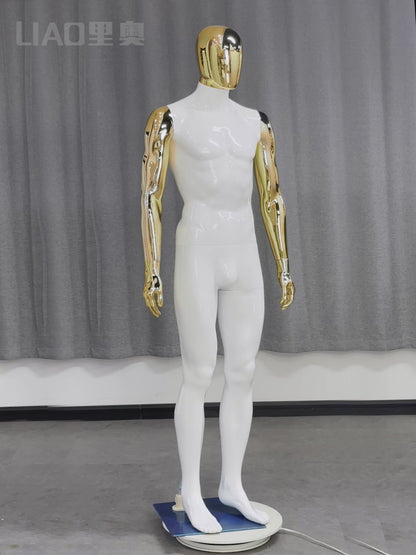 Chrome White Male Full Body Mannequins Man Dummy Boutique Fashion Window Display