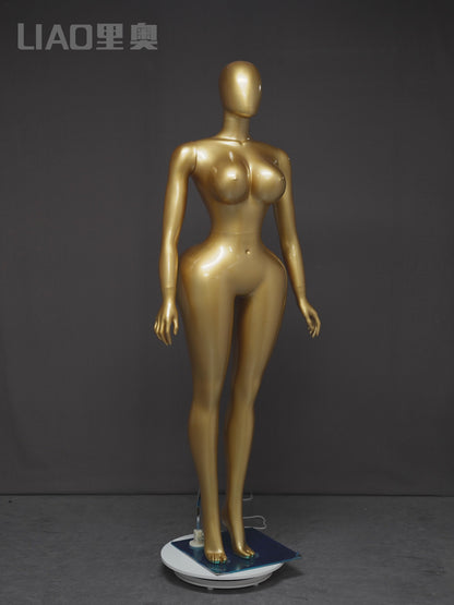 Plus-Size Female Mannequin with Slender Waist and Curvy Figure for Shop Window Display
