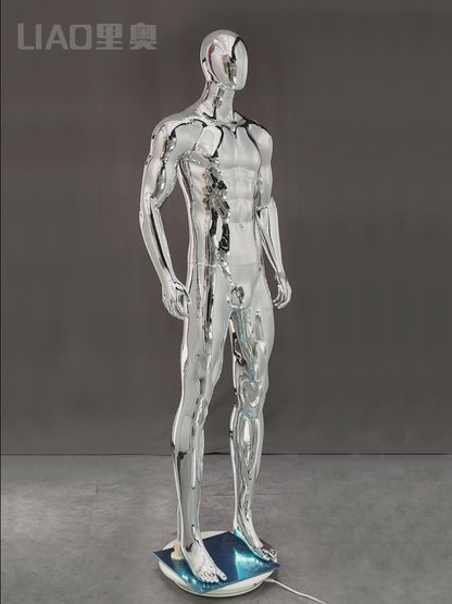 Fancy Mannequin Boutique Male Mannequin Sports Men Dummy Chrome Muscular Male Full Body Mannequin for Clothing Store Display