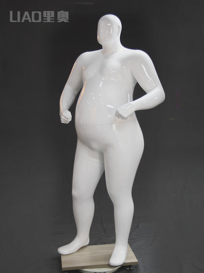 Europe America Big Plus Size Fat Man Fiberglass Mannequin Male Model Full Body Dummy for Garments Fashion Display