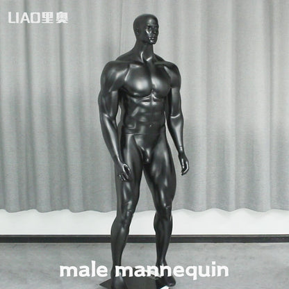 Matte Black Plus Size Muscle Athletic Manikin Full Body Sports Male Mannequin Dummy
