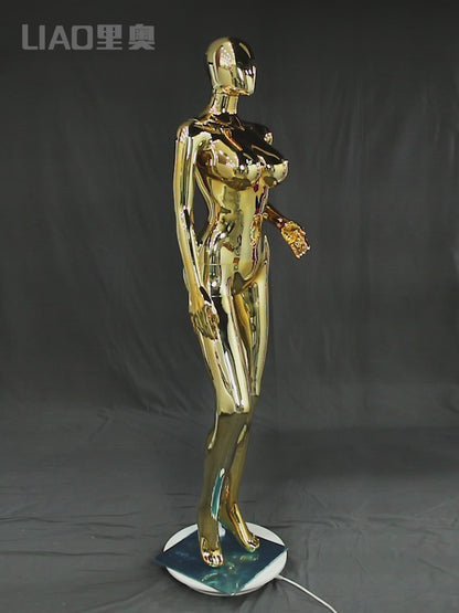 China Factory Chrome Plastic Body Gold Silver Mannequin Female Big Breast Clothing Mama Africa for Clothes Display