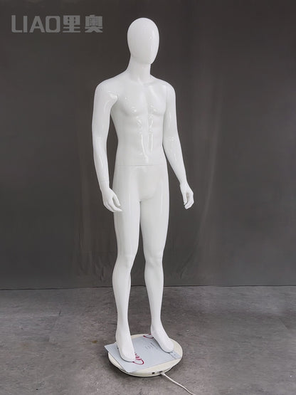 Egg Head Male Dress Form Mannequin Lifelike Men Dummy for Display Garments