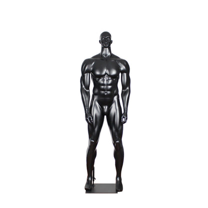 Matte Black Plus Size Muscle Athletic Manikin Full Body Sports Male Mannequin Dummy